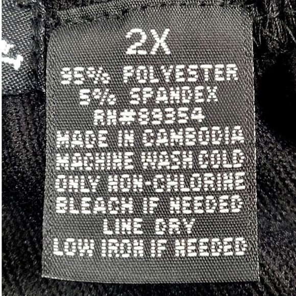 Sixteen Black Ribbed 1 Button Pull On Pants Size 2X - Picture 7 of 8